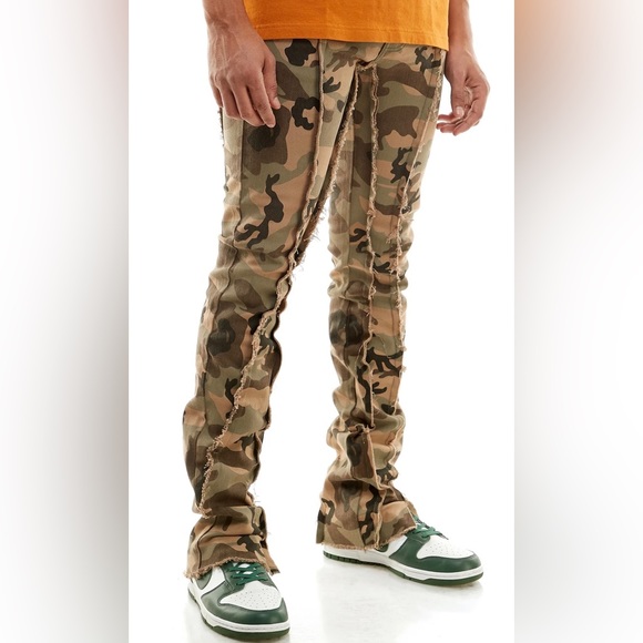 KNDK - Stacked Raw Pants - Color: Camo > Men’s Size: 32 - Picture 6 of 10